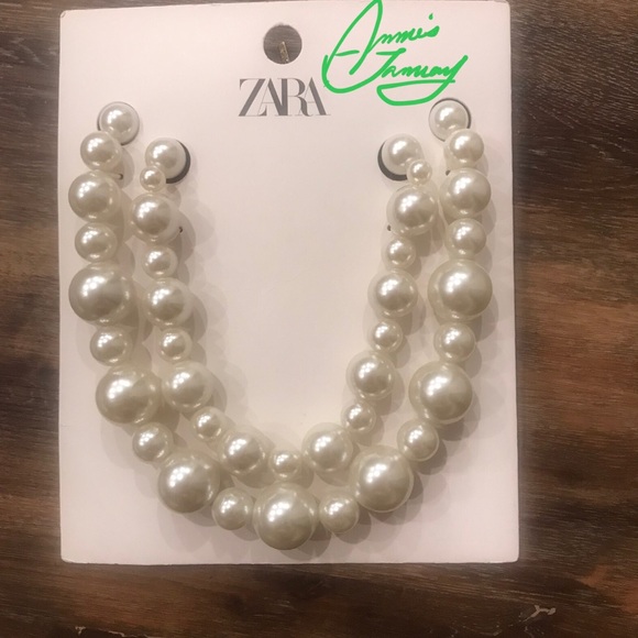 ZARA Women's 2-pack of Pearl Necklaces(Pearl marl, One Size) - Picture 8 of 10